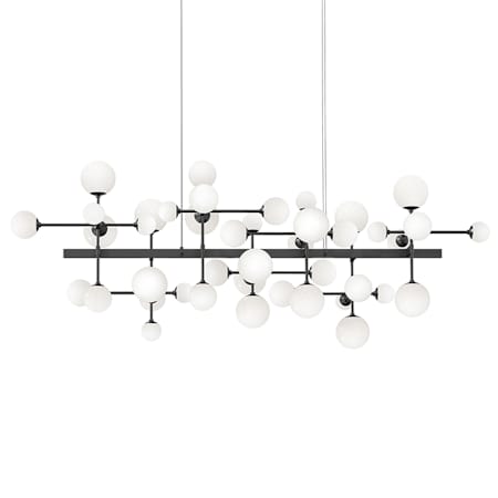 Sonneman Nebula 42 Light 69" Wide LED Abstract Chandelier Satin Black
