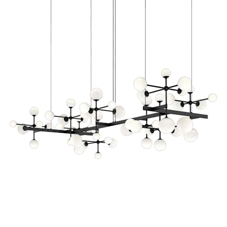 Sonneman Nebula 19 Light 96" Wide LED Abstract Chandelier Satin Black