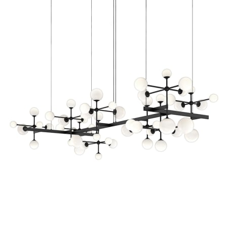 Sonneman Nebula 19 Light 96" Wide LED Abstract Chandelier Satin Black