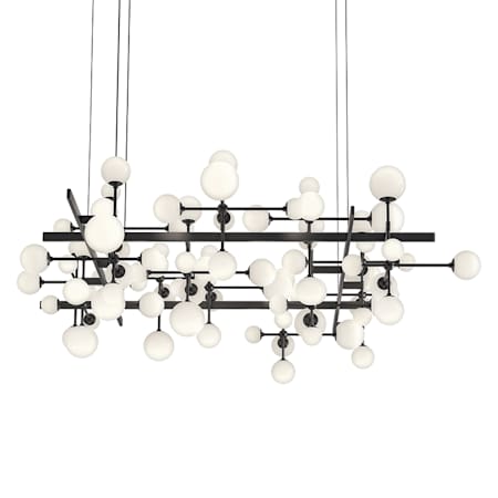 Sonneman Nebula 31 Light 80" Wide LED Abstract Chandelier Satin Black