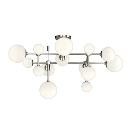 Sonneman Sabon 15 Light 36" Wide LED Semi-Flush Ceiling Fixture Satin Nickel