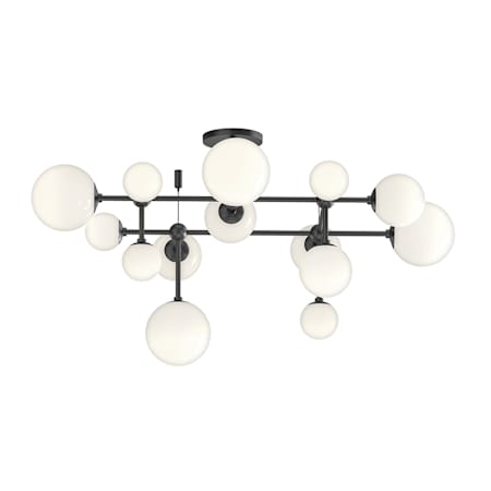 Sonneman Sabon 15 Light 36" Wide LED Semi-Flush Ceiling Fixture Satin Black