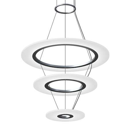 Sonneman Arctic Rings 3 Light 31" Wide LED Ring Chandelier Bright Satin Aluminum