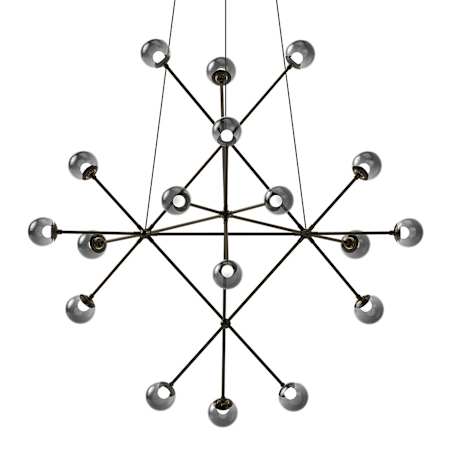 Sonneman Proton 18 Light 40" Wide LED Chandelier Polished Black Nickel