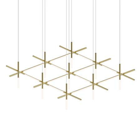 Sonneman Labyrinth 75" Wide LED Abstract Chandelier Brass