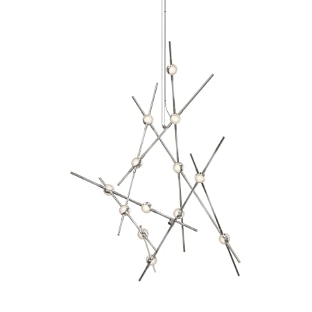 Sonneman Constellation Aquila Minor 25" Wide Integrated LED Chandelier with Acrylic Shades Satin Nickel / Clear Faceted