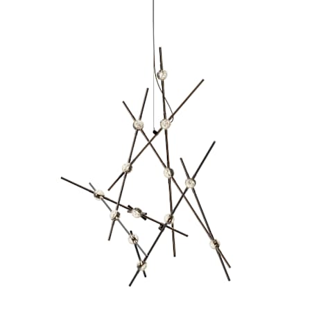 Sonneman Constellation 26" Wide Abstract Chandelier Espresso Black / Clear Lens