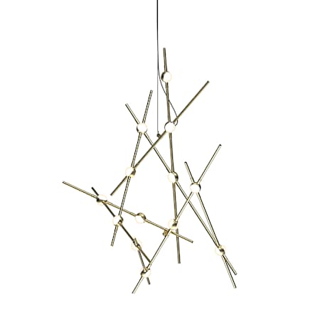 Sonneman Constellation 26" Wide Chandelier Satin Brass / White Optical