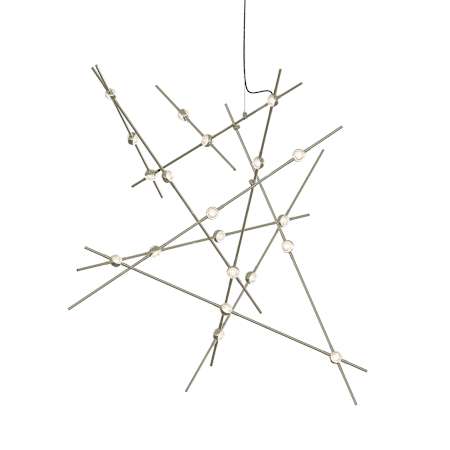 Sonneman Constellation Aquila Major 37" Wide Integrated LED Chandelier with Acrylic Shades Satin Nickel / Clear Faceted