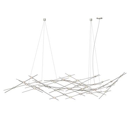 Sonneman Constellation Ursa Major 93" Wide Integrated LED Chandelier with Acrylic Shades Satin Nickel / Clear Faceted