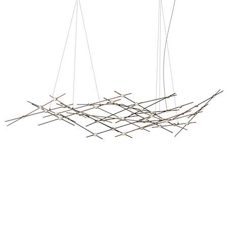 Sonneman Constellation 93" Wide Abstract Chandelier Espresso Black / Clear Lens