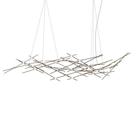 Sonneman Constellation 93" Wide Abstract Chandelier Espresso Black / White Lens