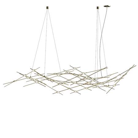 Sonneman Constellation Ursa Major 44 Light 93" Wide LED Abstract Chandelier Satin Brass