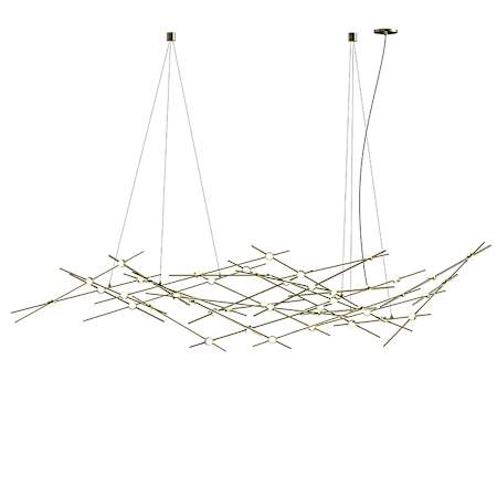 Sonneman Constellation Ursa Major 44 Light 93" Wide LED Abstract Chandelier with White Acrylic Shades Satin Brass / White Optical