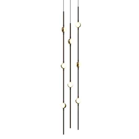 Sonneman Constellation 6" Wide Beaded Chandelier Espresso Black / White Lens