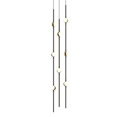 Sonneman Constellation 6" Wide Beaded Chandelier Espresso Black / White Lens