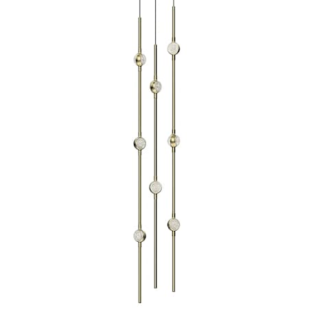 Sonneman Constellation Andromeda 8 Light 6" Wide LED Abstract Multi Light Pendant Satin Brass