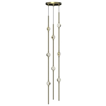 Sonneman Constellation Andromeda 8 Light 6" Wide LED Abstract Multi Light Pendant with Clear Acrylic Shades Satin Brass / Clear