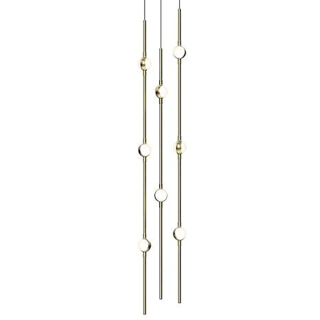Sonneman Constellation Andromeda 8 Light 6" Wide LED Abstract Multi Light Pendant Satin Brass