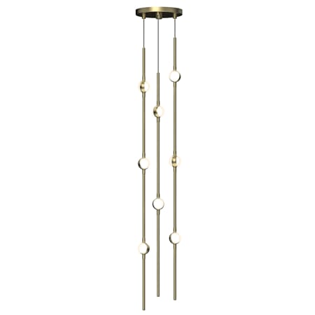 Sonneman Constellation Andromeda 8 Light 6" Wide LED Abstract Multi Light Pendant Satin Brass