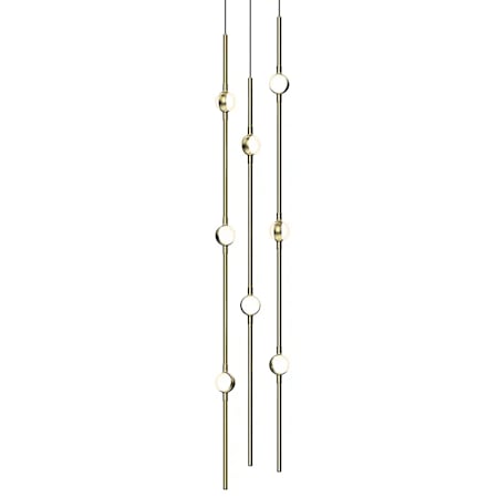 Sonneman Constellation 6" Wide Chandelier Satin Brass / White Optical