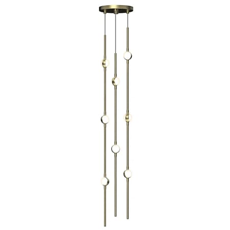 Sonneman Constellation 6" Wide Chandelier Satin Brass / White Optical