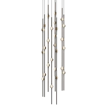 Sonneman Constellation 12" Wide Beaded Chandelier Espresso Black / Clear Lens