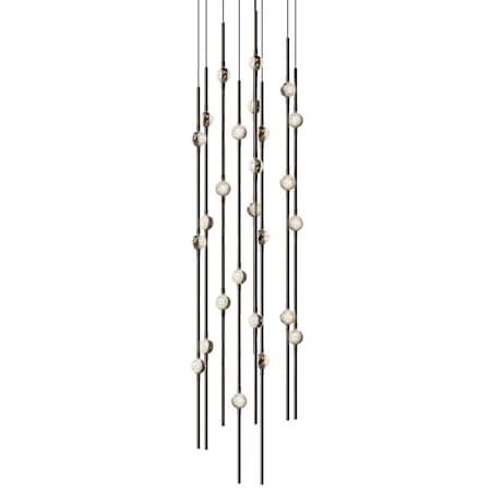 Sonneman Constellation 12" Wide Beaded Chandelier Espresso Black / Clear Lens