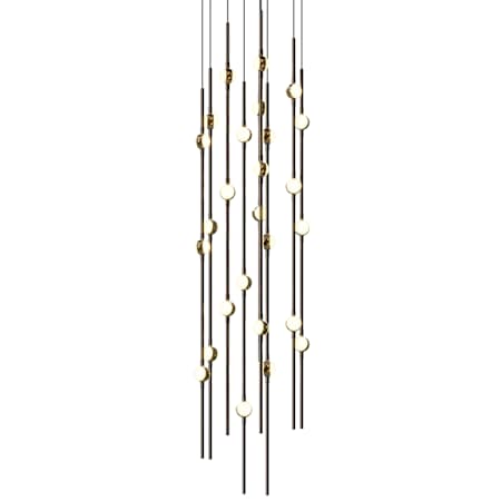 Sonneman Constellation 12" Wide Beaded Chandelier Espresso Black / White Lens