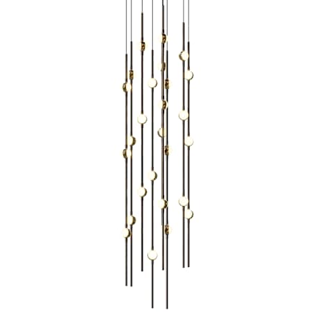 Sonneman Constellation 12" Wide Beaded Chandelier Espresso Black / White Lens