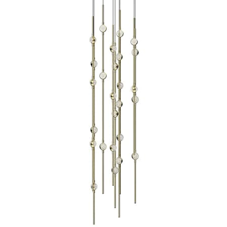 Sonneman Constellation 12" Wide Chandelier Satin Brass / Clear