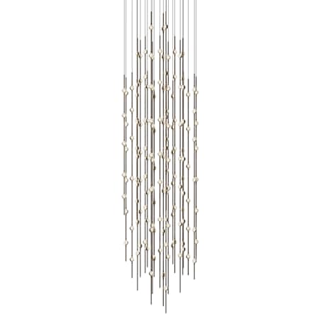 Sonneman Constellation 25" Wide Beaded Chandelier Espresso Black / Clear Lens