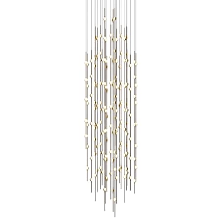 Sonneman Constellation 25" Wide Beaded Chandelier Espresso Black / White Lens