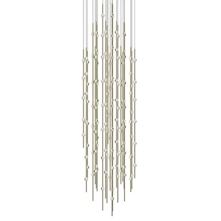 Sonneman Constellation Andromeda 156 Light 25" Wide LED Abstract Multi Light Pendant with Clear Acrylic Shades Satin Brass / Clear