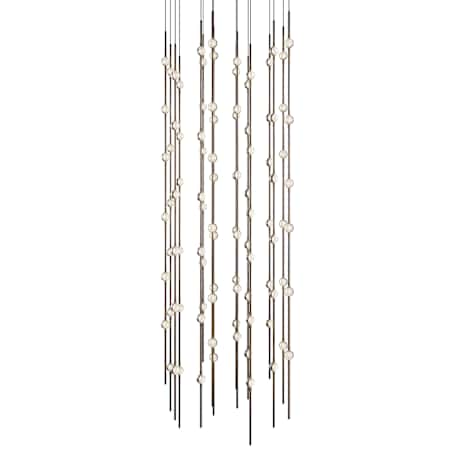 Sonneman Constellation 22" Wide Beaded Chandelier Espresso Black / Clear Lens