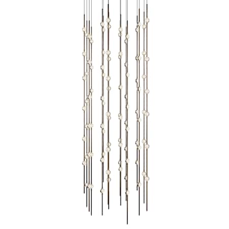 Sonneman Constellation 22" Wide Beaded Chandelier Espresso Black / Clear Lens