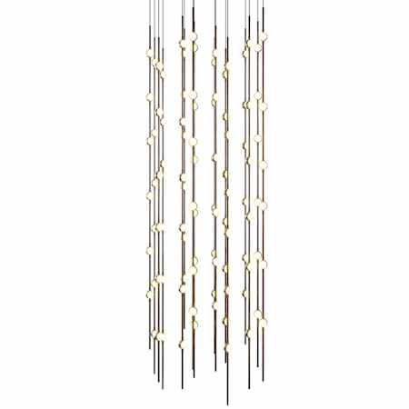 Sonneman Constellation 22" Wide Beaded Chandelier Espresso Black / White Lens