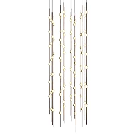 Sonneman Constellation 22" Wide Beaded Chandelier Espresso Black / White Lens