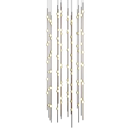 Sonneman Constellation 22" Wide Beaded Chandelier Espresso Black / White Lens