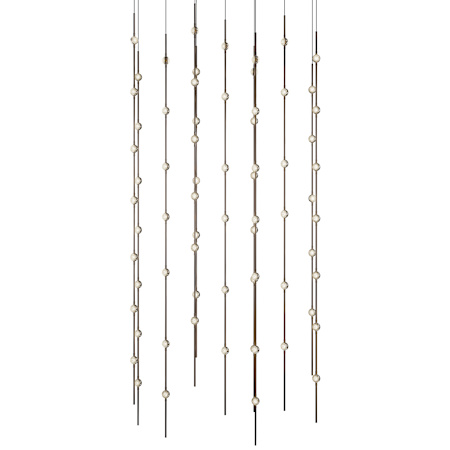 Sonneman Constellation 36" Wide Beaded Chandelier Espresso Black / Clear Lens