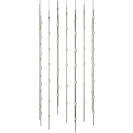 Sonneman Constellation 36" Wide Beaded Chandelier Espresso Black / Clear Lens