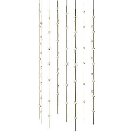 Sonneman Constellation Andromeda 69 Light 36" Wide LED Abstract Multi Light Pendant Satin Brass