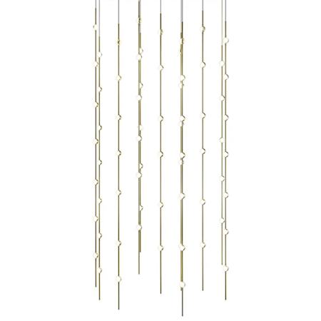 Sonneman Constellation 36" Wide Linear Chandelier Satin Brass / White Optical
