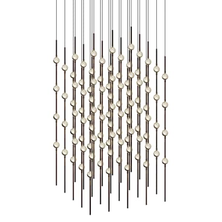 Sonneman Constellation 21" Wide Beaded Chandelier Espresso Black / Clear Lens