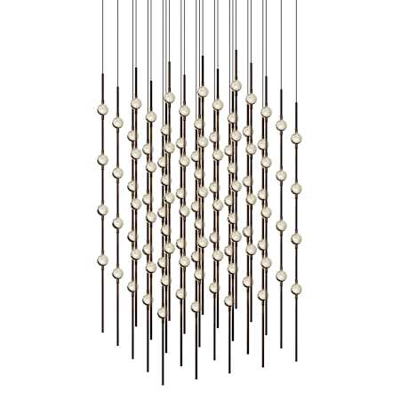 Sonneman Constellation 21" Wide Beaded Chandelier Espresso Black / Clear Lens