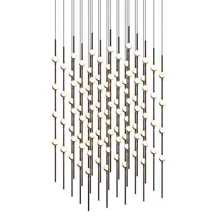 Sonneman Constellation 21" Wide Beaded Chandelier Espresso Black / White Lens