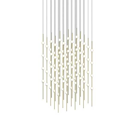 Sonneman Constellation Cosmic Cube 100 Light 21" Wide LED Abstract Multi Light Pendant Satin Brass