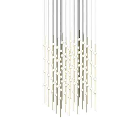Sonneman Constellation Cosmic Cube 100 Light 21" Wide LED Abstract Multi Light Pendant Satin Brass