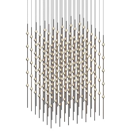 Sonneman Constellation 30" Wide Beaded Chandelier Espresso Black / Clear Lens