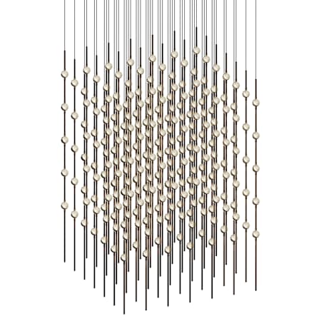 Sonneman Constellation 30" Wide Beaded Chandelier Espresso Black / Clear Lens